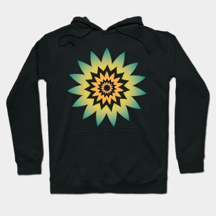 Blue and yellow gradient floral design Hoodie